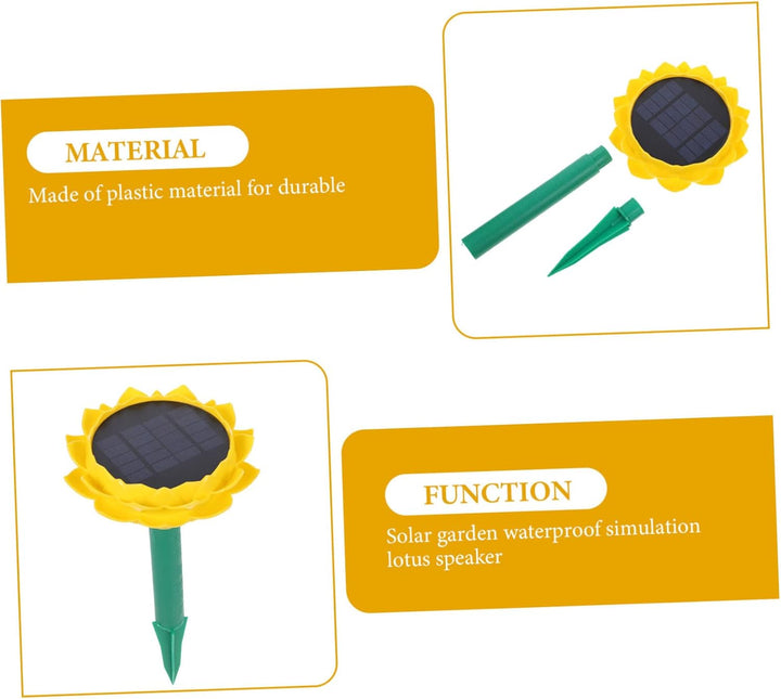 Holibanna Solarbetriebener Outdoor Lotus Lautsprecher mit 500mah Akku Spielt Buddhistische Musik Kun