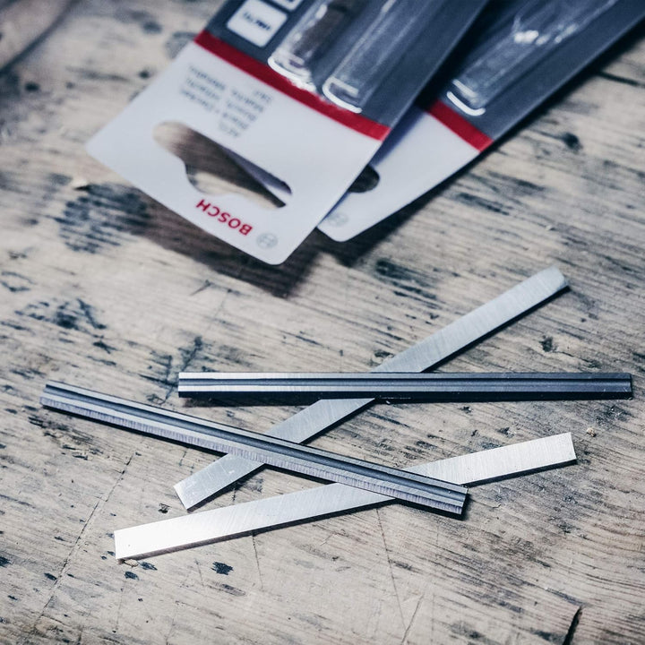 Bosch Professional Hobelmesser für Handhobel (2 Stück, 40°), 3er Pack (L x B) 82.4 mm x 5.5 mm, 3er