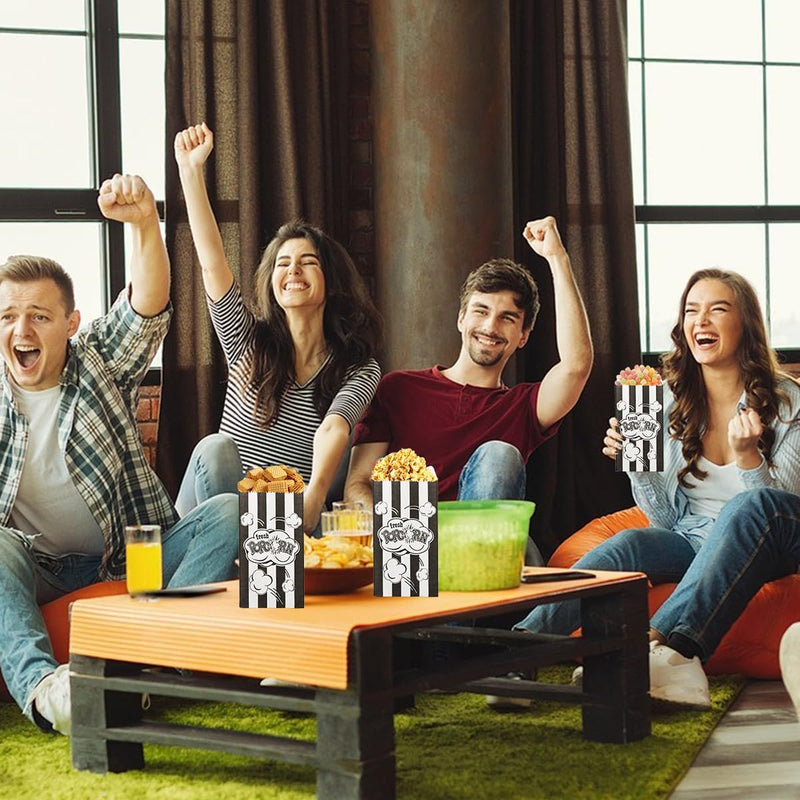200 Stück Popcorn Tüten Klein, Popcorntüten Rote Streifen, Popcorn Papiertüten, Popcorn Behälter für