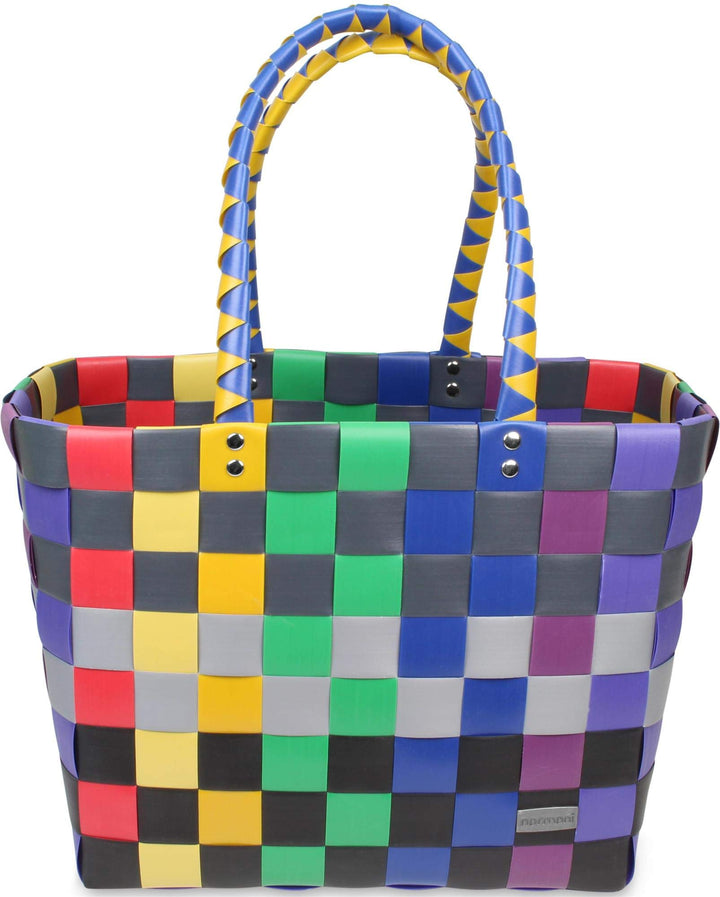normani Einkaufskorb geflochten - wasserabweisend und robust Farbe Classic/Rainbow Classic / Rainbow