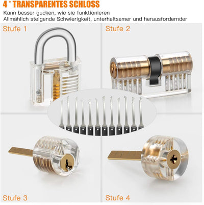 Dietrich Set, Sicherheitsschloss, Preciva 26 tlg. Lockpicking Set Generalschlüssel-Systeme mit für E