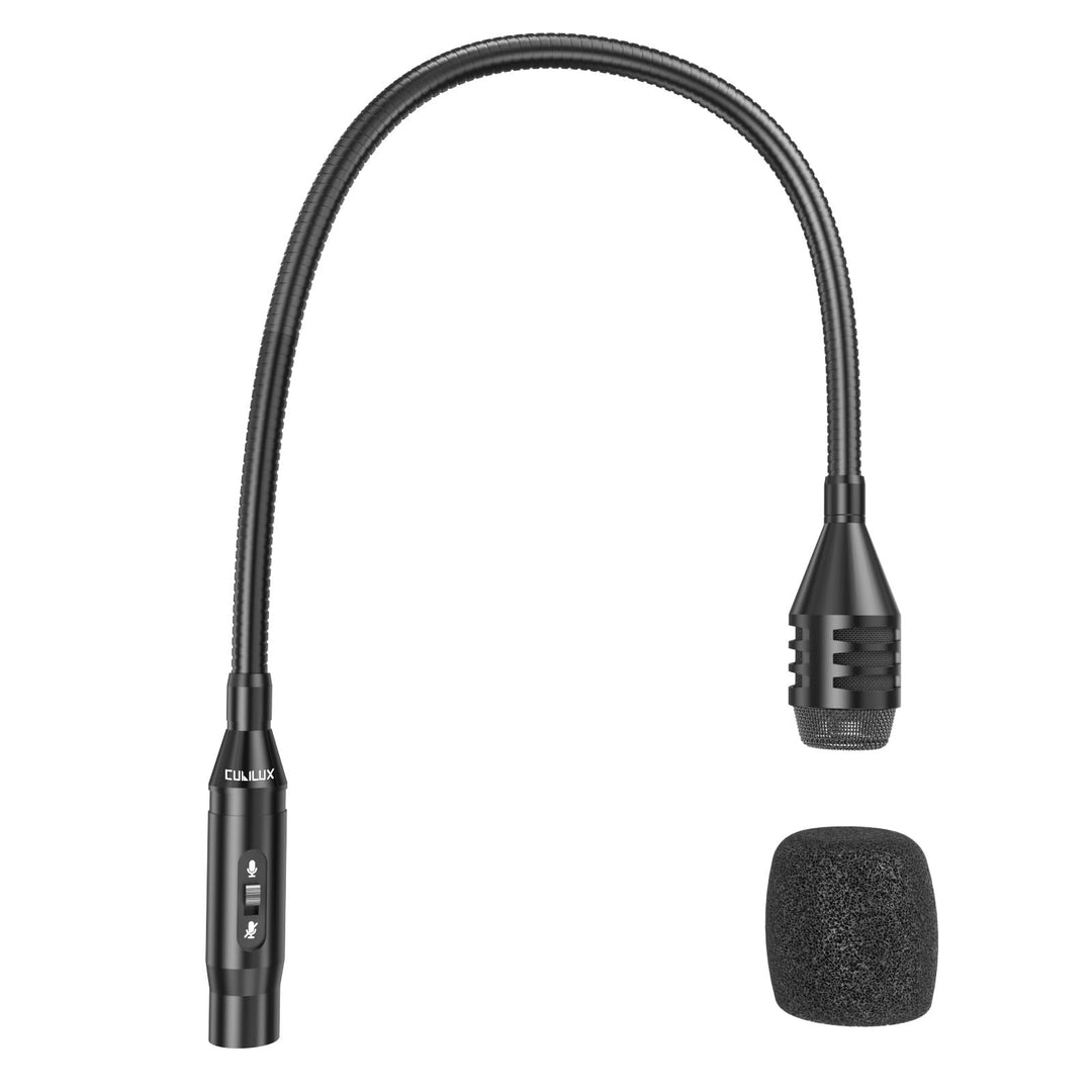 Cubilux XLR Schwanenhalsmikrofon mit Mute Taste, 19 Zoll dynamisches XLR Mikrofon mit Nierencharakte