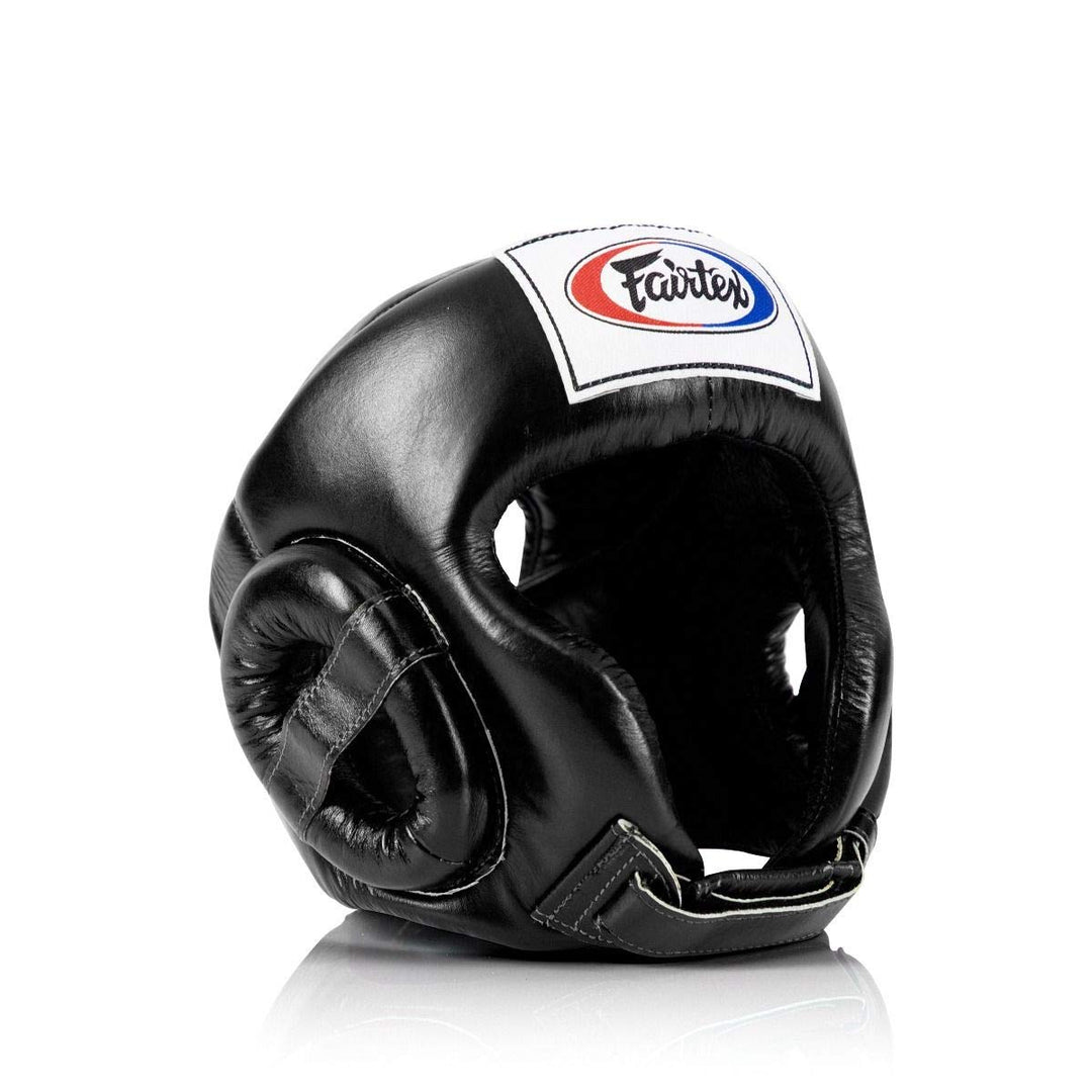 Fairtex HG6 Kopfschutz für Muay Thai Boxen, Wettkampf M Schwarz, M Schwarz