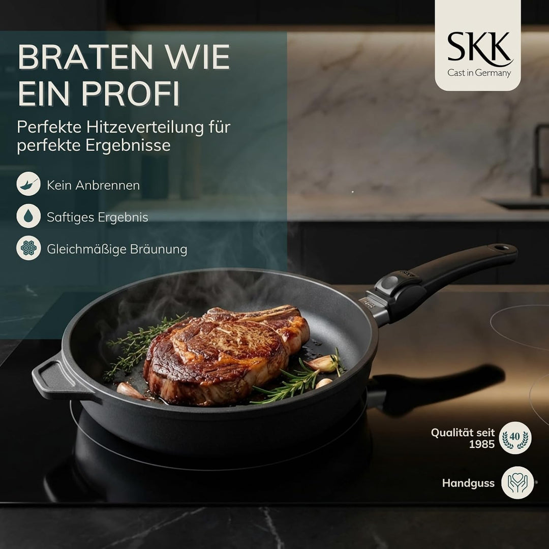 SKK 53214 Titan Induction, Guss-Bratpfanne ø 32cm, antihaft-beschichtete Pfanne, induktionsgeeignet,
