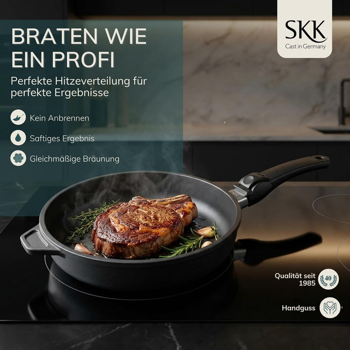 SKK 53214 Titan Induction, Guss-Bratpfanne ø 32cm, antihaft-beschichtete Pfanne, induktionsgeeignet,