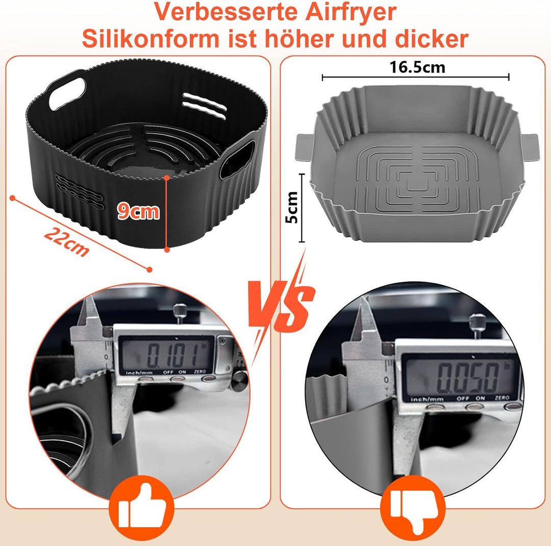 4PCS 22CM Heissluftfritteuse Zubehör - Airfryer Zubehör für Ninja AF180EU Max Pro 6,2 L, COSORI 5,5L