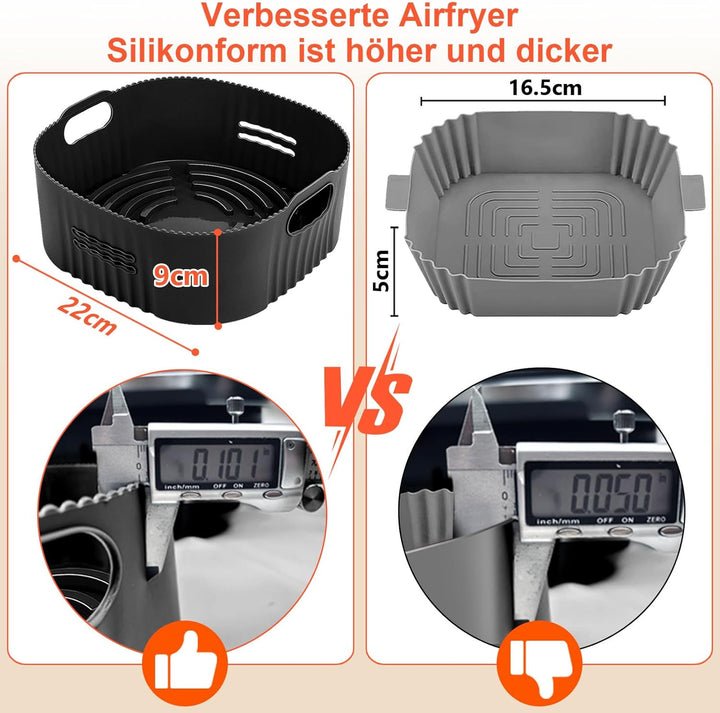 4PCS 22CM Heissluftfritteuse Zubehör - Airfryer Zubehör für Ninja AF180EU Max Pro 6,2 L, COSORI 5,5L