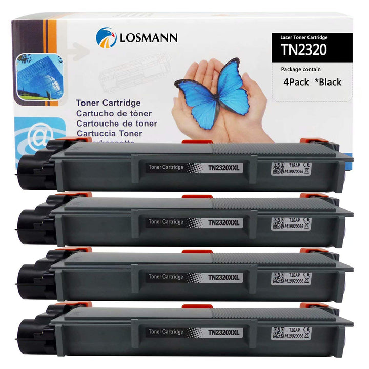 LOSMANN 4X Toner Kompatibel für Brother TN-2320 TN2320 XXL für Brother DCP-L2560DN L2560DW L2700DW M