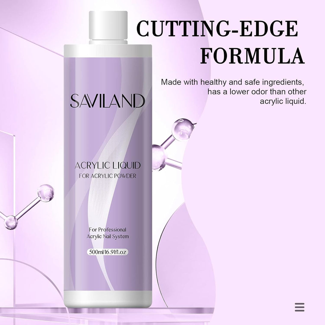 Saviland 500ml Acryl Liquid für Nägel: 16.91 fl.oz Acryl Liquid EMA Formel Acryl Flüssigkeit für Näg
