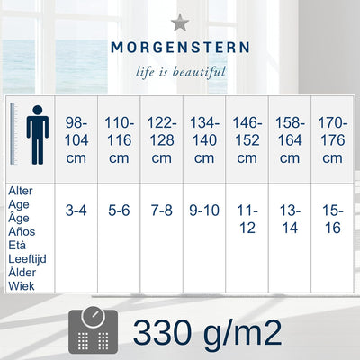 Morgenstern Bademantel Kinder & Teenager I Kapuze I 100% Baumwolle I Frottee Velours I Lang 158-164
