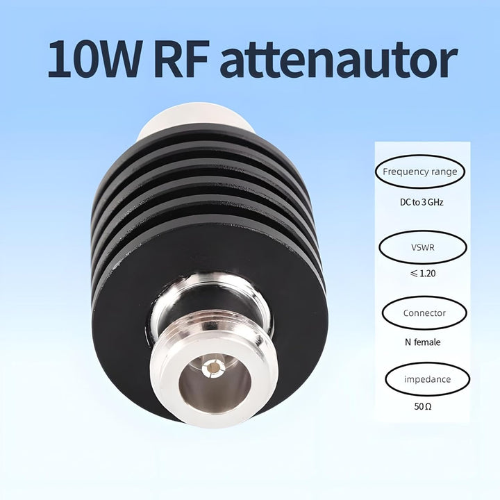 BECEN 15dB 10 Watt N fester Dämpfer - 10 W N-Anschluss 3 GHz RF-Dämpfer 50 Ohm Attenuator, 15dB