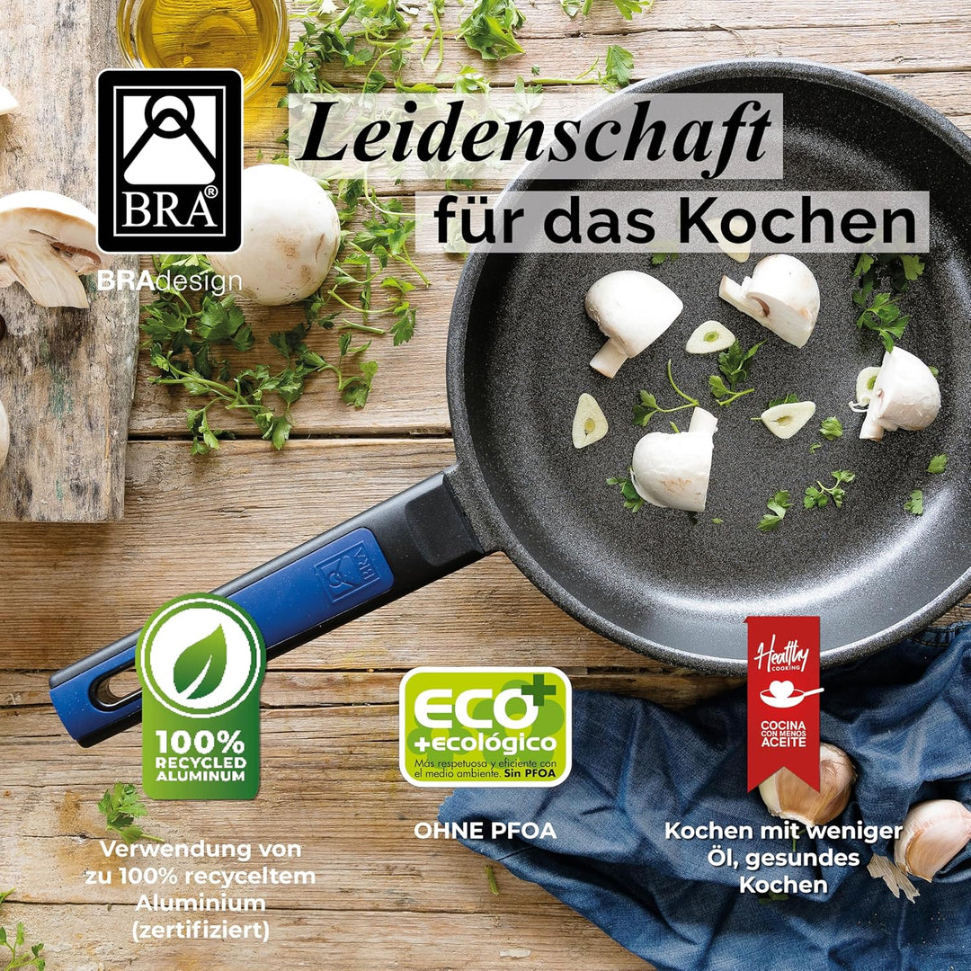 BRA Advanced | Set mit 3 antihaftbeschichteten Bratpfannen aus Aluminiumguss, 20|24|28 cm, PFOA-frei