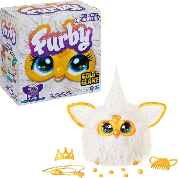 Hasbro Furby Gold Glam interaktives Plüschspielzeug