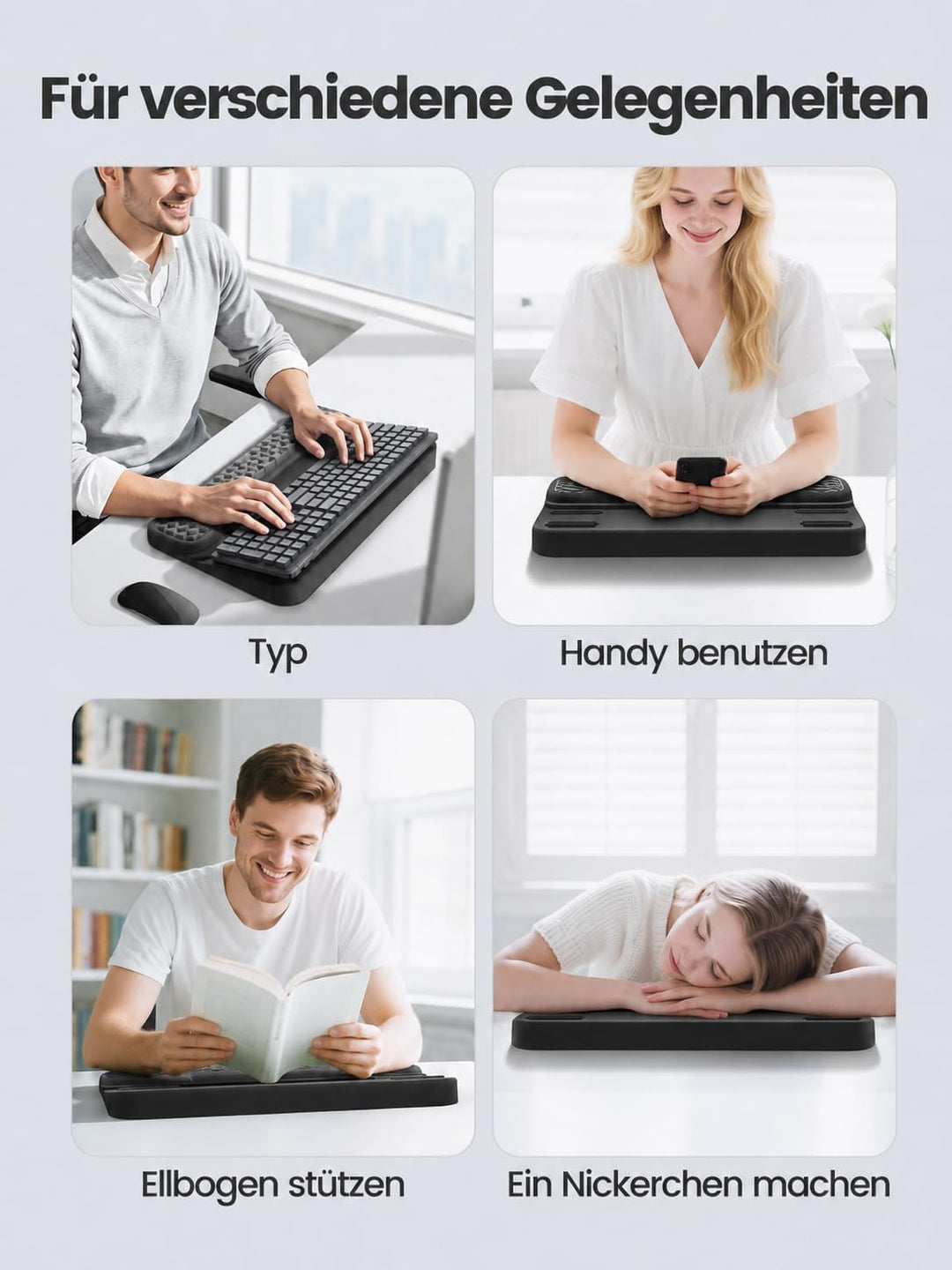 Vaydeer Handgelenkauflage mit Tastaturständer, Computer-Handgelenkstütze, ergonomische Tastaturerhöh
