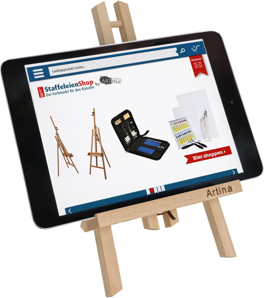 Artina Manchester 5er Set Tischstaffelei klein aus Holz 28cm Mini Präsentationsstaffelei Display-Sta