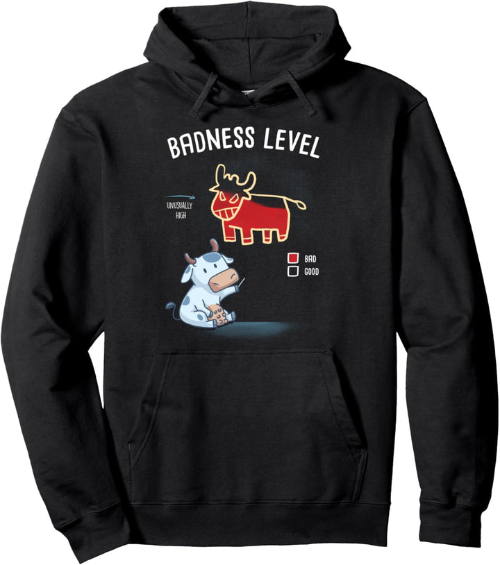 Badness Level Diagramm Chart Witz Cow Kuh Kühe Nerd Bauer Pullover Hoodie