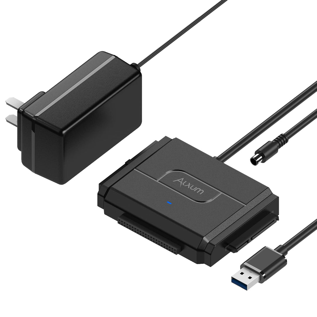 Alxum IDE und SATA Adapter, USB 3.0 Festplatten Konverter mit Netzschalter für 2.5 und 3.5 Zoll HDD