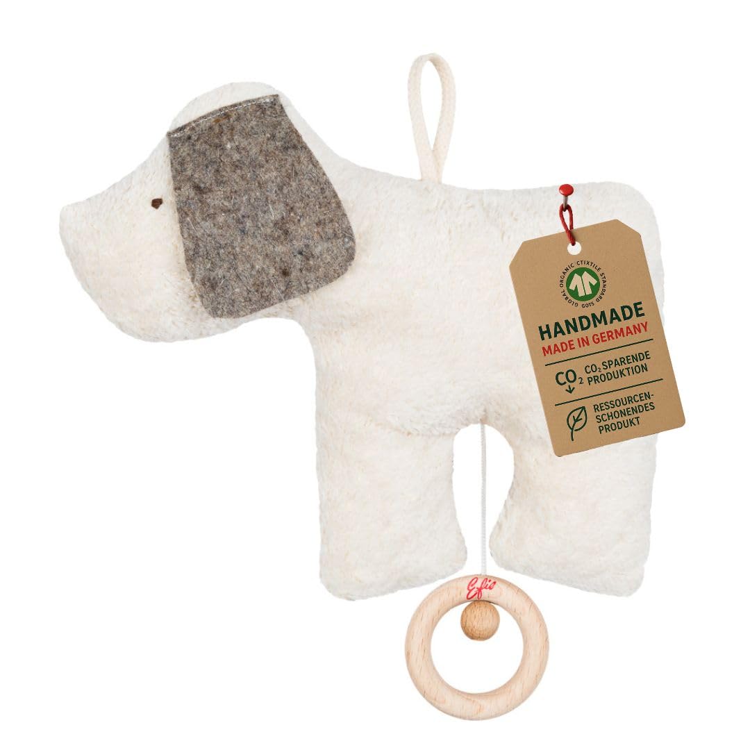 Efie Bio - Spieluhr Hund, kontrolliert biologischer Anbau (organic), Made in Germany, GOTS zertifizi