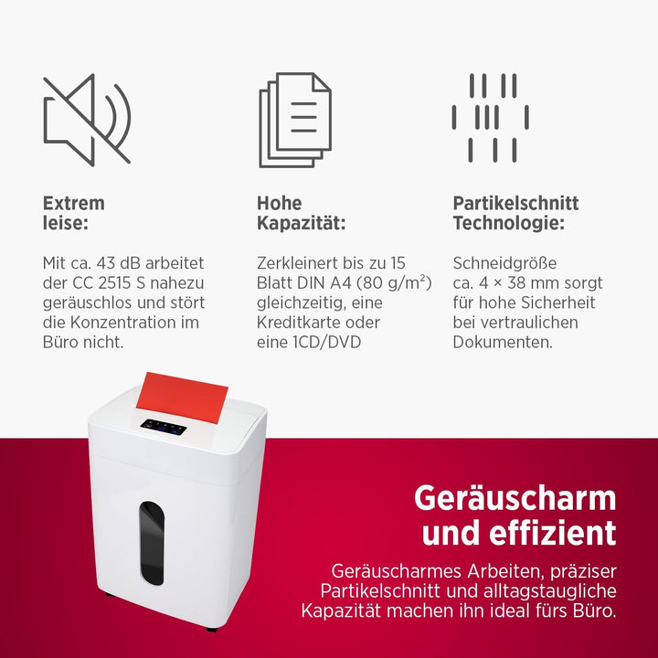 Olympia CC 2515 S Aktenvernichter | Papierschredder Aktenvernichter &amp; Paper Shredder für Dokumente,