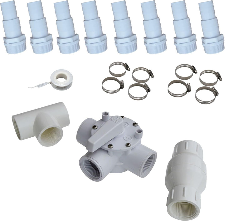 SPIRATO Pool Solarweiche Set 3-Wege-Ventil + T-Stück + Rückschlagklappe Bypass für Solarheizung mit