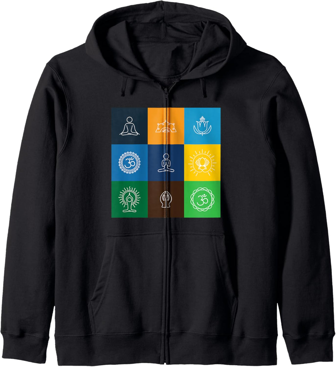 Yoga Bunt Chakra Meditation Spirituell Namaste Sport Kapuzenjacke