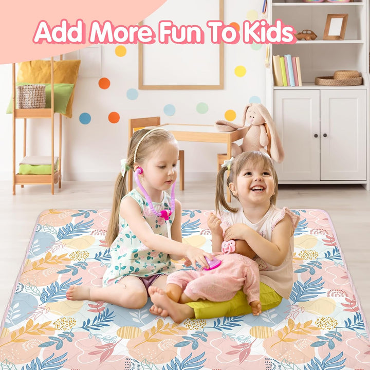 Spielmatte Baby 127×127cm mit Rutschfest, Extra Dicke 2cm Weiche Krabbelmatte Baby, Faltbar Krabbeld