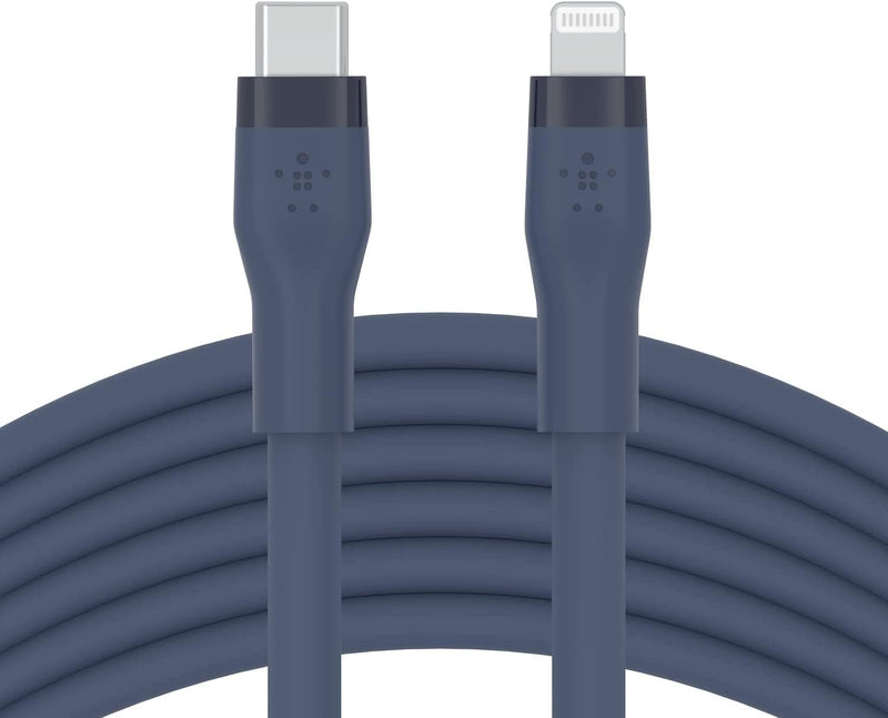 Belkin BoostCharge Flex Silikon-USB-C/Lightning-Kabel, 3 m, MFi-zertifiziert, 20 W, zum Schnellladen