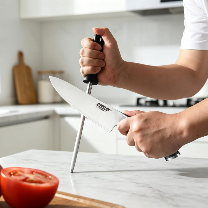 SCOLE® Messerset, Rasierscharf Küchenmesser Set 7-teilig mit Wetzstab, Messer Set, Profi Kochmesser