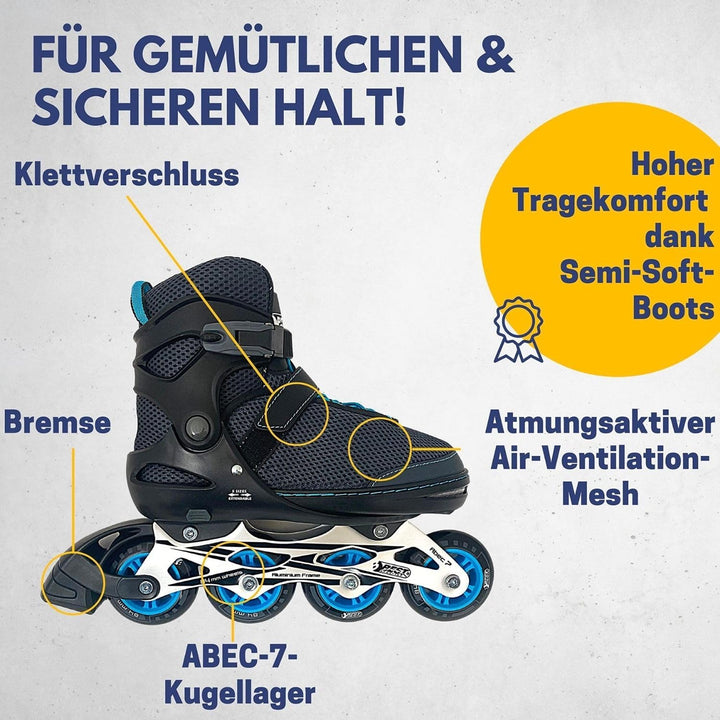Best Sporting Inline Skates Erwachsene &amp; Jugendliche I Rollschuhe Grösse 37-41 I Breitenverstellung