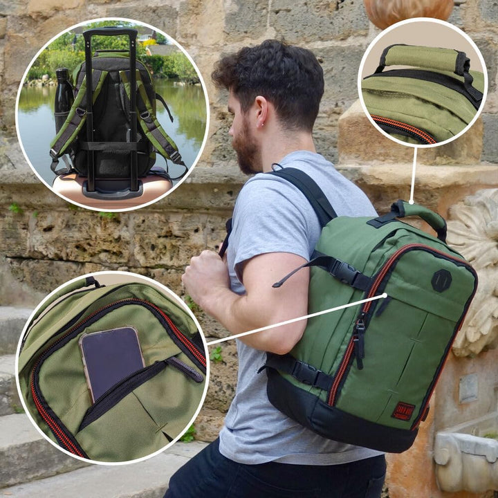 Cabin Max Handgepäck Rucksack 40x20x25 für Ryanair Reiserucksack für Flugzeug Unter Sitzplatz - Trav