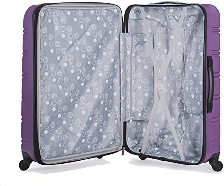 Rockland Melbourne Hardside Erweiterbares Spinner-Rad Gepäck, Violett, Checked-Medium 24-Inch, Melbo