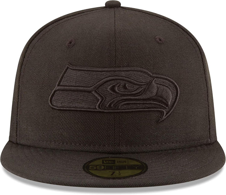 New Era Herren NFL Black on Black 59FIFTY Fitted Cap Tailliert 59 Schwarz, 59 Schwarz