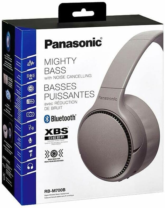 Panasonic RB-M700BE-C Bluetooth Over-Ear Kopfhörer (Noise Cancelling, Sprachsteuerung, Bass Reactor,