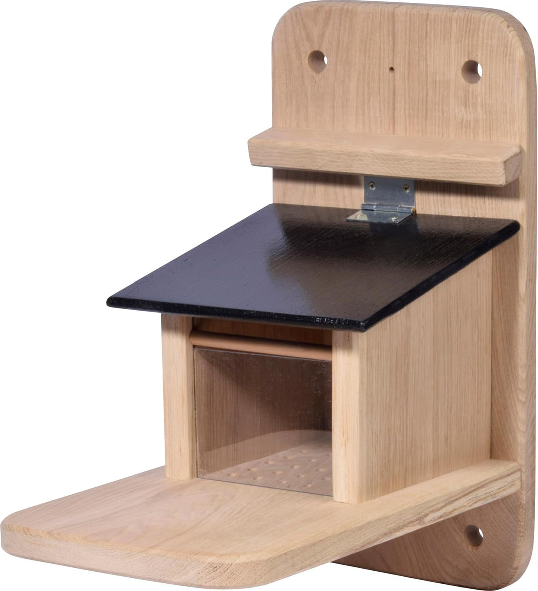 dobar® 22241e "Premium Eichhörnchenfutterstation Gross - Eichhörnchen Futterhaus Massivholz Eiche -