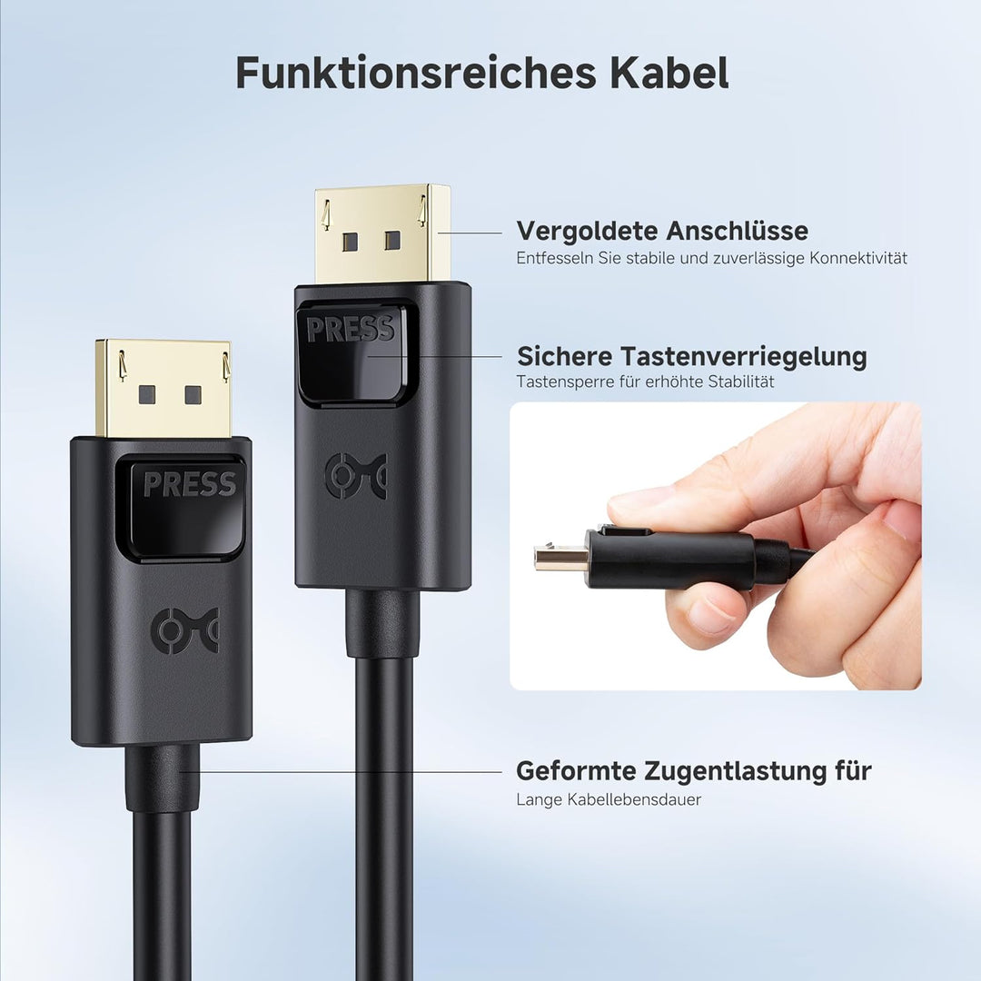 Cable Matters 4K DisplayPort Kabel 5m (DP Kabel, Display Port Kabel) DP auf DP Kabel für 4K 60Hz, 2K