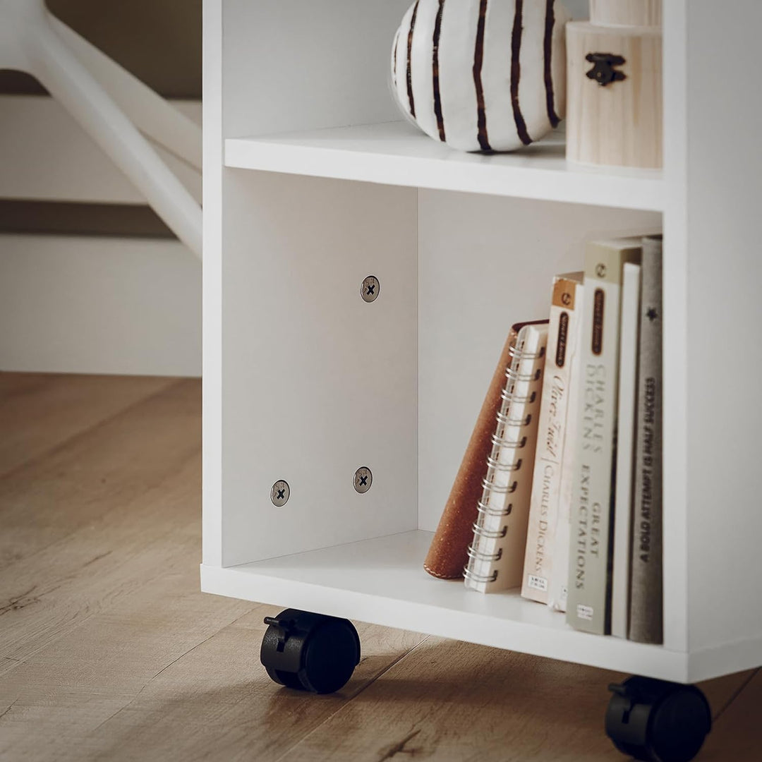 SoBuy® FBT68-W Druckertisch mit 7 Ablagen Rollcontainer Bürowagen Beistellwagen Aktenwagen weiss BHT