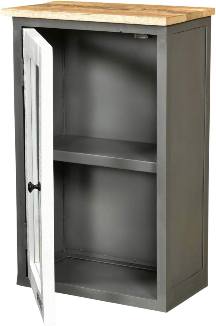 Woodkings® Bad Hängeschrank Pinetown Metall recyceltes Massivholz antik, Vintage, Design, Industrial