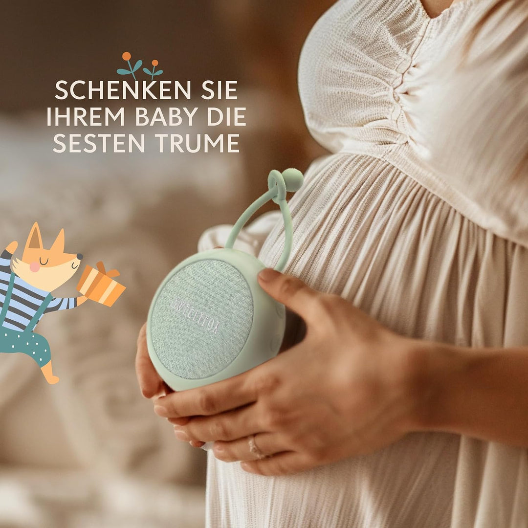 Sweety Fox Weisse Geräusche für Neugeborene – Grün – Wiegenlied für Kinder, Nachtlicht und weisse Tö