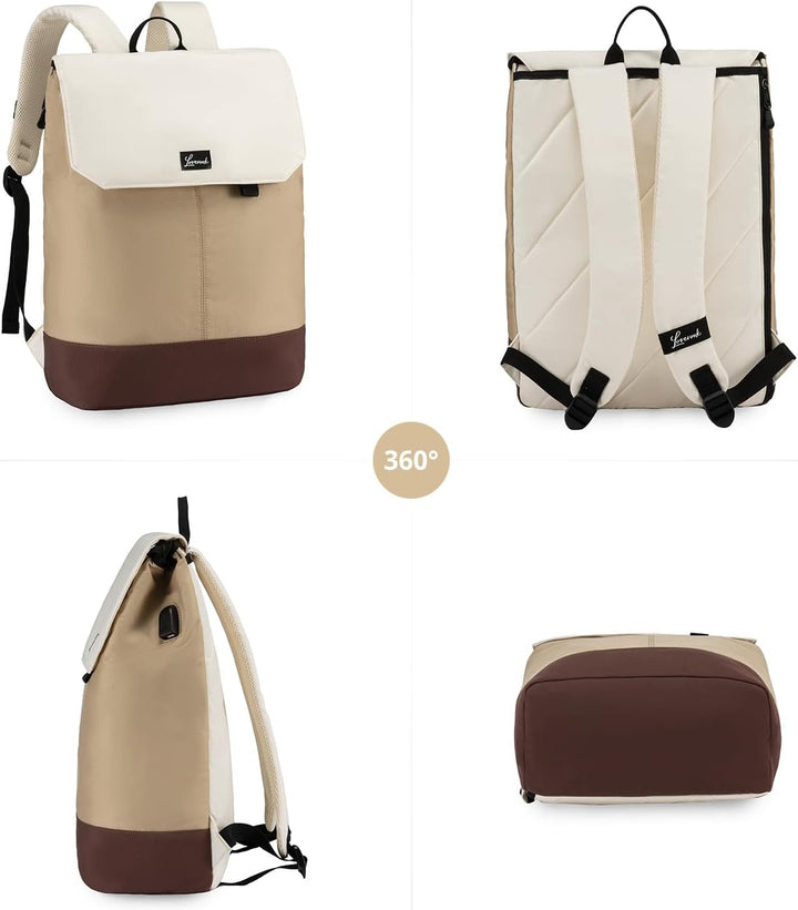 LOVEVOOK Rucksack Damen, Gross Wasserdichter Laptop Daypack Reiserucksack Arbeitstasche Elegant mit