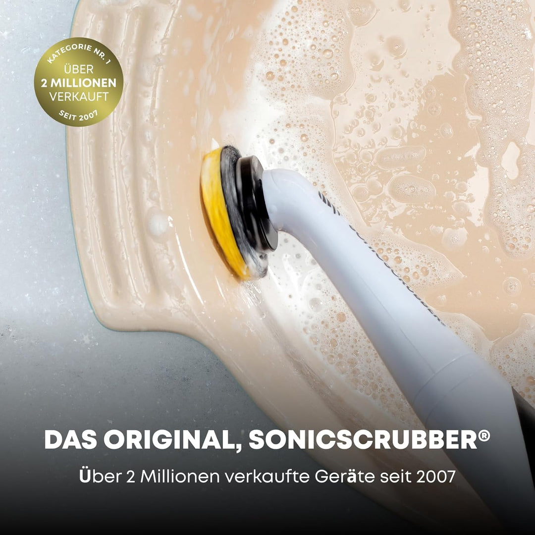 SonicScrubber Elektrische Reinigungsbürste Für Sauberes Geschirr - Hochleistungsmotor - Inklusive 3