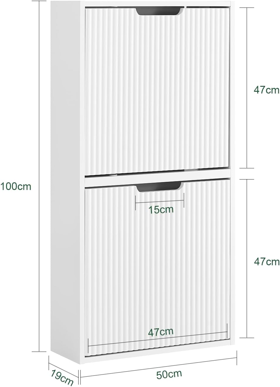 SoBuy Schuhschrank Schmal, schuhkipper Schmal, Schuhregal Geschlossen, 19cm Tiefe für schmale Flure,