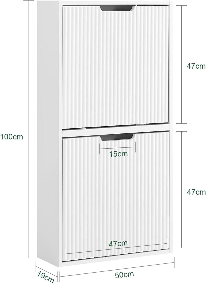 SoBuy Schuhschrank Schmal, schuhkipper Schmal, Schuhregal Geschlossen, 19cm Tiefe für schmale Flure,
