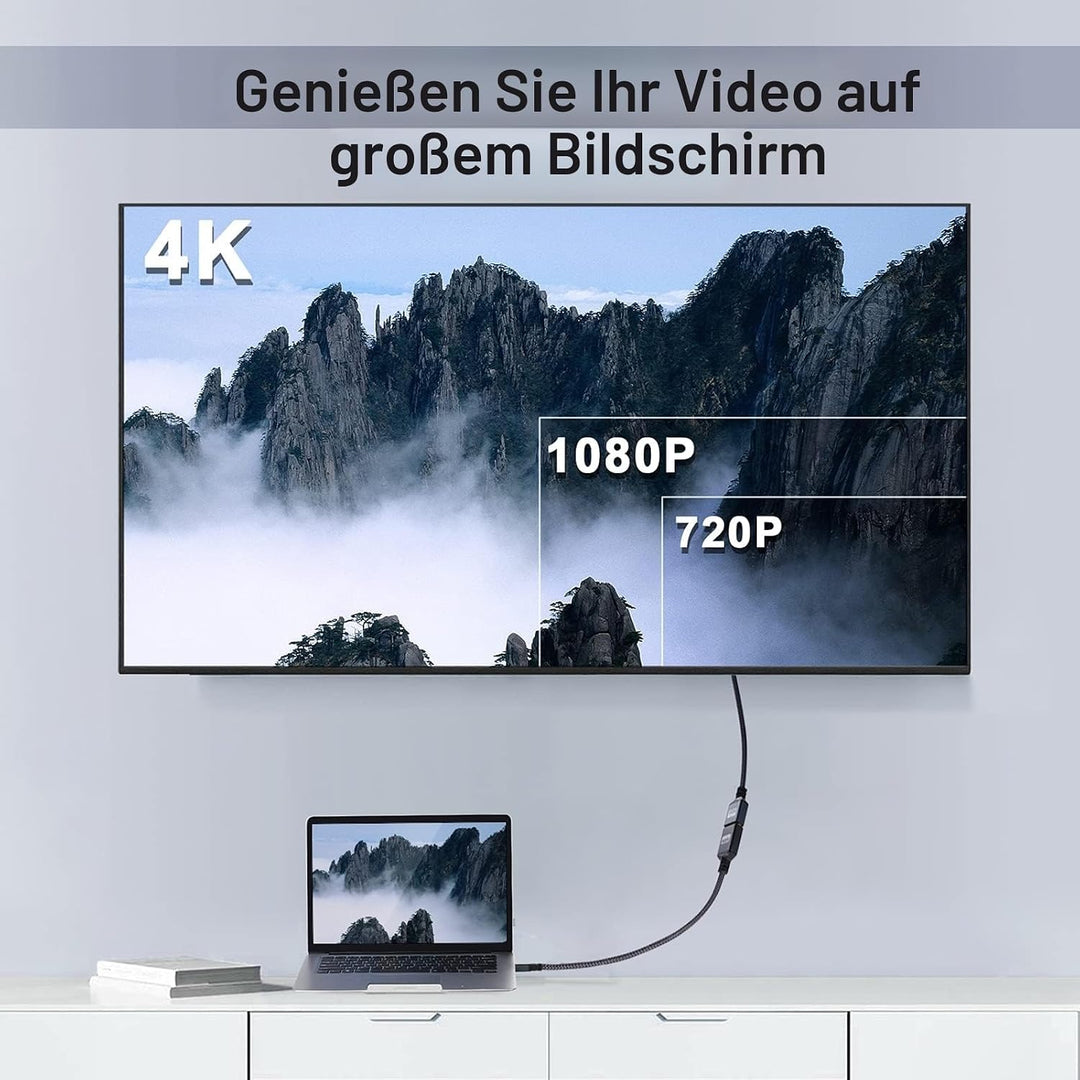 Twozoh HDMI Verlängerungskabel 5M, HDMI Stecker auf Buchse Kabel, HDMI 2.0 Kabeladapter, Unterstützt