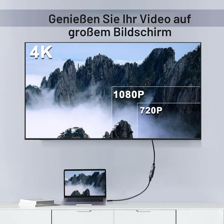 Twozoh HDMI Verlängerungskabel 5M, HDMI Stecker auf Buchse Kabel, HDMI 2.0 Kabeladapter, Unterstützt