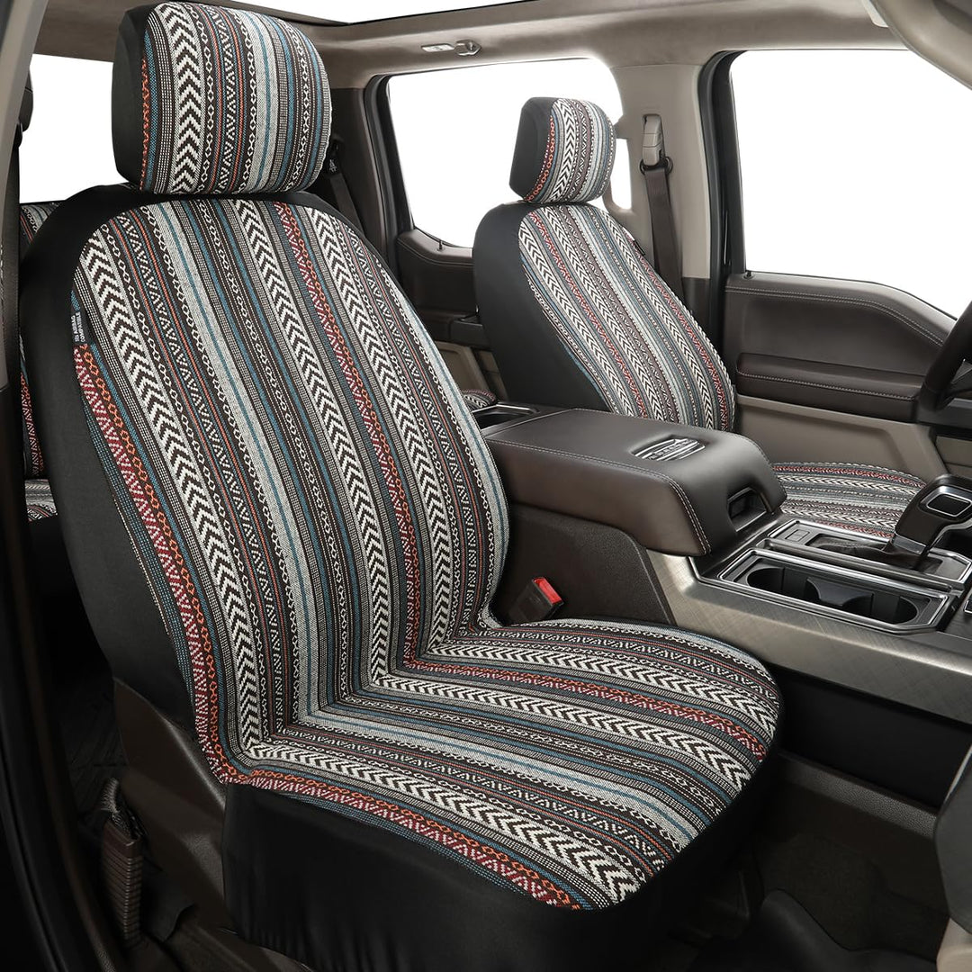 Auto-Sitzbezüge Vordersitze Baja Boho Stil,Sitzbezug Set Universal für Fahrersitz und Beifahrer Zube