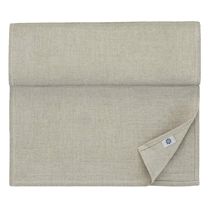 Linen &amp; Cotton Klassischer Tischläufer Natur/ Tischband Anabella - 100% Leinen, 47 x 130cm (Natur/ G