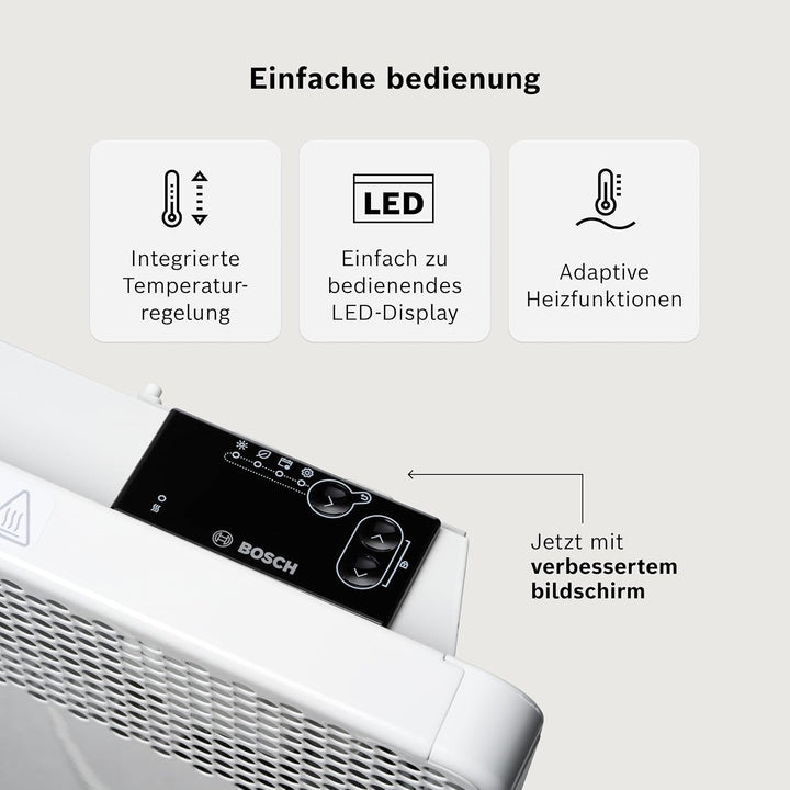 Bosch Heat Convector 4000-10 - Elektrischer Konvektor für Räume bis zu 10 m² - Individuell Einstellb