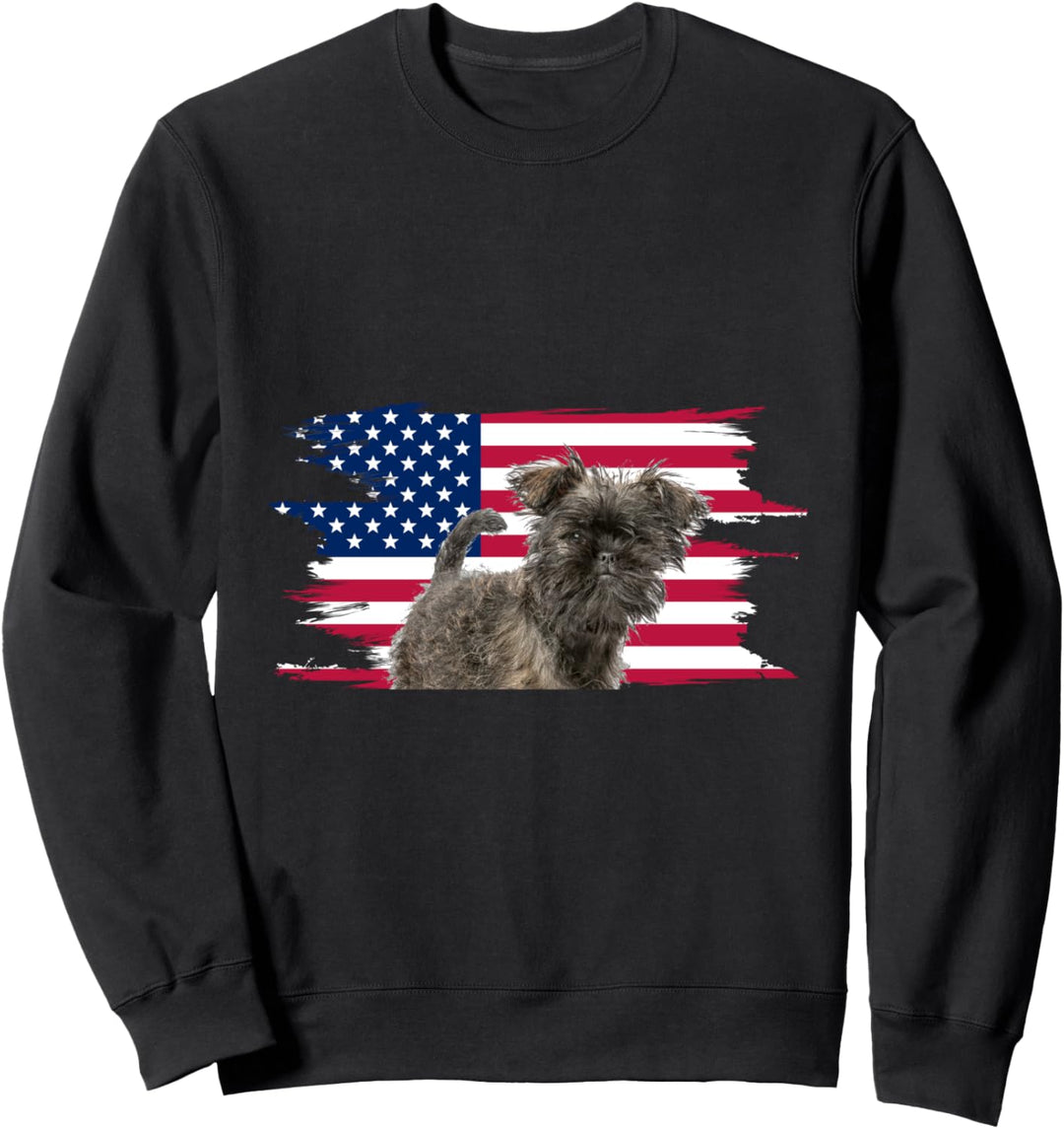 American Flag Dog Affenpinscher Sweatshirt