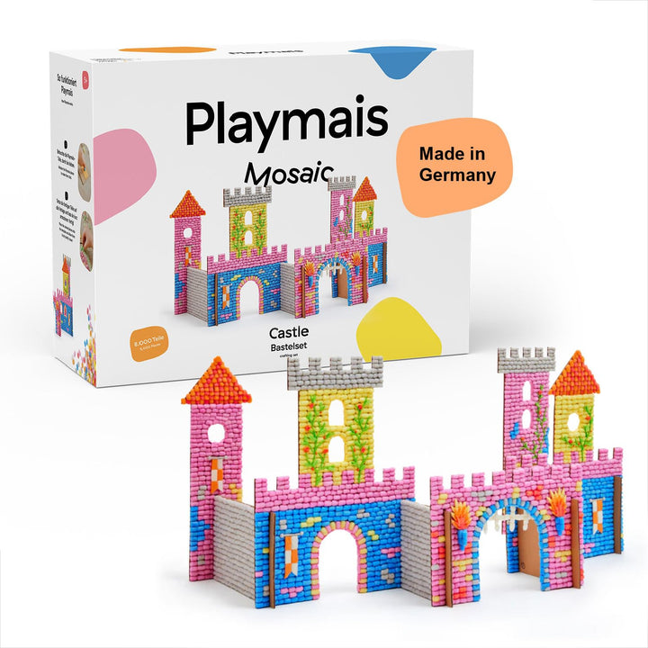 Playmais Mosaic Castle | 8000 Teile | Bastelset | natürliches Spielzeug | inkl. Schwämmchen, 14 vorg