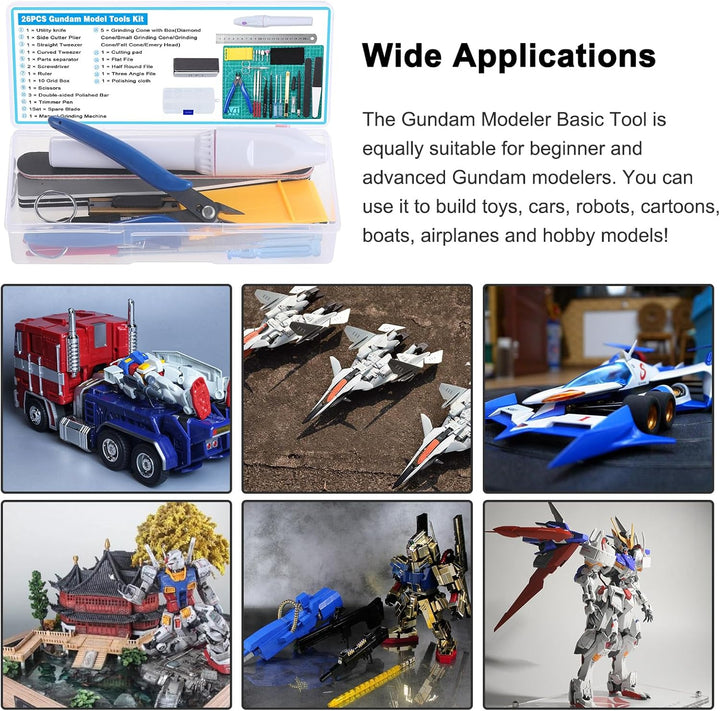 Habwea 26 STÜCKE Modellbau Werkzeug Set, Gundam Modellbausatz Modellbauwerkzeuge für Architektur Mod